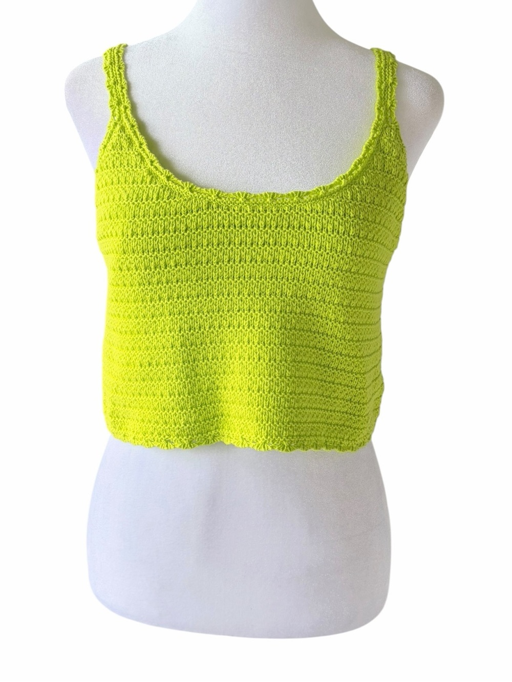 aerie Neon Lime Crochet Crop Tank